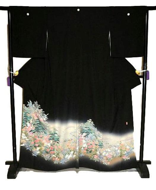 【最高峰】美品 十日町友禅作家 【阿部佳雪】暈し染め 津軽平野 比翼付 黒留袖 身丈165.5cm 裄丈66cm T3546 < 女性ファッション  【最高峰】美品 十日町友禅作家 【阿部佳雪】暈し染め 津軽平野 比翼付 黒留袖 身丈165.5cm 裄丈66cm T3546 < 女性ファッションの