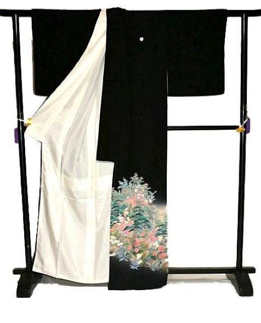 【最高峰】美品 十日町友禅作家 【阿部佳雪】暈し染め 津軽平野 比翼付 黒留袖 身丈165.5cm 裄丈66cm T3546 < 女性ファッション  【最高峰】美品 十日町友禅作家 【阿部佳雪】暈し染め 津軽平野 比翼付 黒留袖 身丈165.5cm 裄丈66cm T3546 < 女性ファッションの