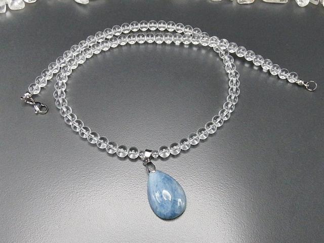 一点物天然石アクアマリンペンダント水晶6mmネックレス808-051RYZa < 女性アクセサリー/時計  一点物天然石アクアマリンペンダント水晶6mmネックレス808-051RYZa < 女性アクセサリー/時計の