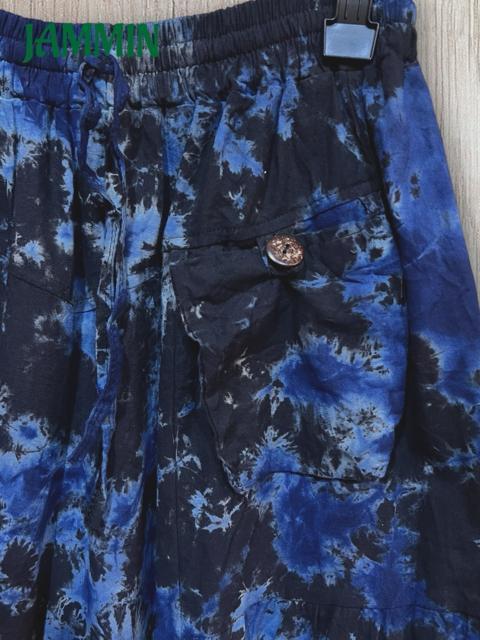 タイダイアラジンパンツ 黒×青 エスニック ヒッピー サイケ 個性派 アラジンパンツ < 男性ファッション タイダイアラジンパンツ 黒×青 エスニック ヒッピー サイケ 個性派 アラジンパンツ < 男性ファッションの