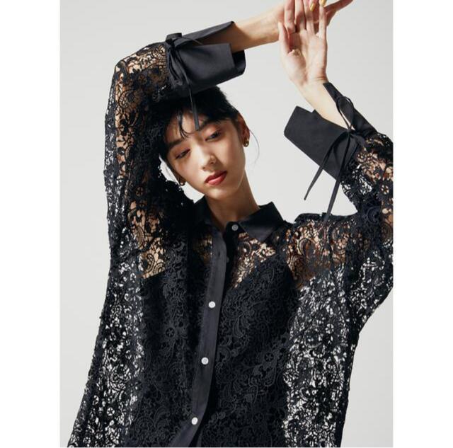 ◆美品◆COEL◆ビッグレースシャツ◆総レース◆ブラック◆黒◆フォーマル◆フリー < 女性ファッション  ◆美品◆COEL◆ビッグレースシャツ◆総レース◆ブラック◆黒◆フォーマル◆フリー < 女性ファッションの