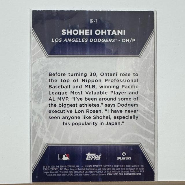 大谷翔平 D SHOEI OHTANI トレーディングカード IR-3 < レジャー/スポーツ 大谷翔平 D SHOEI OHTANI トレーディングカード IR-3 < レジャー/スポーツの