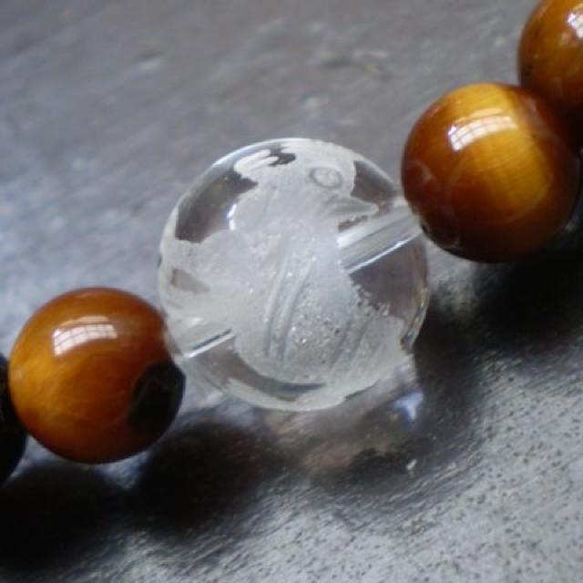 *白虎*タイガーアイxクラック水晶ブレスレット < 男性アクセサリー/時計 *白虎*タイガーアイxクラック水晶ブレスレット < 男性アクセサリー/時計の