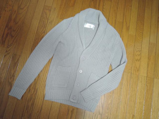 AKM エイケイエム ショールカラー ニット カーディガン M 灰 SHAWL CARDIGAN ケーブル セーター < ブランド  AKM エイケイエム ショールカラー ニット カーディガン M 灰 SHAWL CARDIGAN ケーブル セーター < ブランドの
