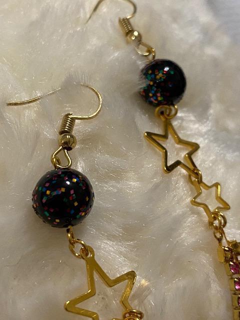 花火風パールとダイヤレーンのアシンメトリーピアス☆ < 女性アクセサリー/時計  花火風パールとダイヤレーンのアシンメトリーピアス☆ < 女性アクセサリー/時計の