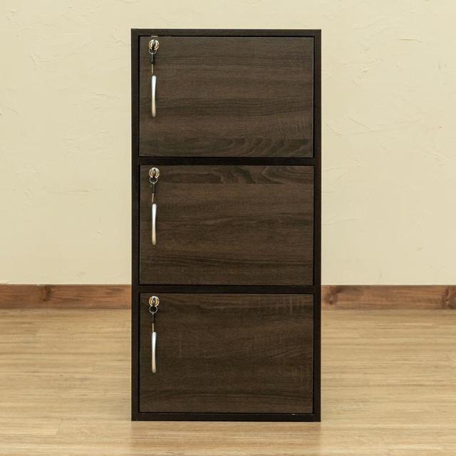 【送料無料】鍵付きラック 3段棚 収納 大容量 木目調 < インテリア/ライフ 【送料無料】鍵付きラック 3段棚 収納 大容量 木目調 < インテリア/ライフの