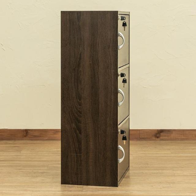 【送料無料】鍵付きラック 3段棚 収納 大容量 木目調 < インテリア/ライフ 【送料無料】鍵付きラック 3段棚 収納 大容量 木目調 < インテリア/ライフの