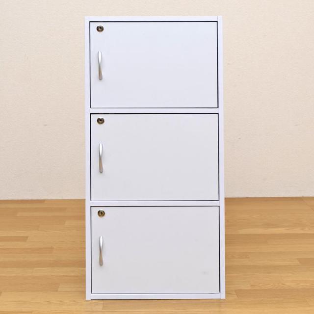 【送料無料】鍵付きラック 3段棚 収納 大容量 木目調 < インテリア/ライフ 【送料無料】鍵付きラック 3段棚 収納 大容量 木目調 < インテリア/ライフの