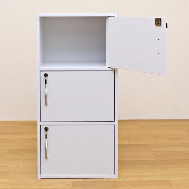 【送料無料】鍵付きラック 3段棚 収納 大容量 木目調 < インテリア/ライフ 【送料無料】鍵付きラック 3段棚 収納 大容量 木目調 < インテリア/ライフの