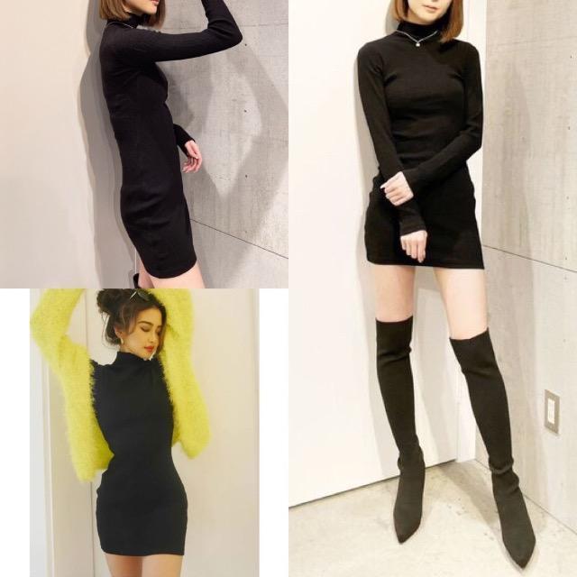 GYDA★テレコタートルタイトワンピース★ < ブランド  GYDA★テレコタートルタイトワンピース★ < ブランドの