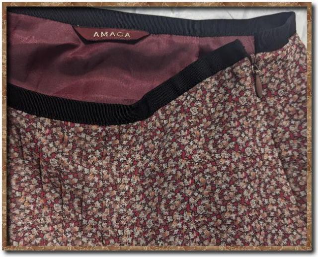 アマカ 花柄シフォンスカート 赤系 < ブランド アマカ 花柄シフォンスカート 赤系 < ブランドの
