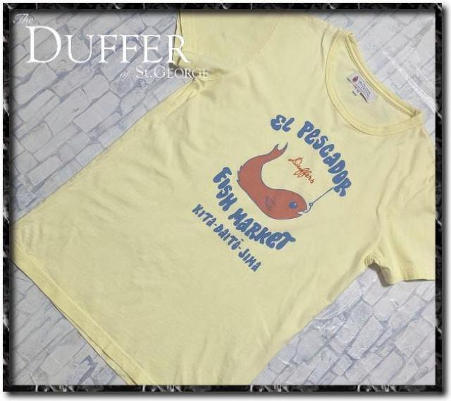 ザダファーオブセントジョージ 刺繍入りプリント入り半袖Tシャツ 黄 < 男性ファッション ザダファーオブセントジョージ 刺繍入りプリント入り半袖Tシャツ 黄 < 男性ファッションの