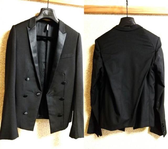 正規良 Dior Homme ディオールオム ナロースモーキングジャケット黒 最小38 スーツ ドレスタキシード 男女兼用 < ブランド  正規良 Dior Homme ディオールオム ナロースモーキングジャケット黒 最小38 スーツ ドレスタキシード 男女兼用 < ブランドの