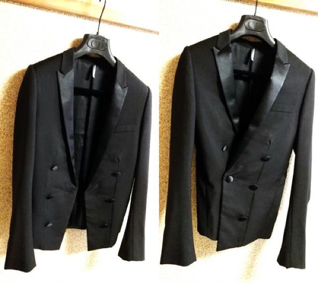正規良 Dior Homme ディオールオム ナロースモーキングジャケット黒 最小38 スーツ ドレスタキシード 男女兼用 < ブランド  正規良 Dior Homme ディオールオム ナロースモーキングジャケット黒 最小38 スーツ ドレスタキシード 男女兼用 < ブランドの