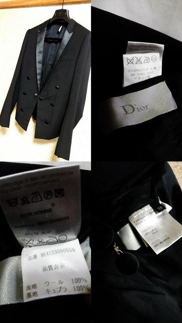 正規良 Dior Homme ディオールオム ナロースモーキングジャケット黒 最小38 スーツ ドレスタキシード 男女兼用 < ブランド  正規良 Dior Homme ディオールオム ナロースモーキングジャケット黒 最小38 スーツ ドレスタキシード 男女兼用 < ブランドの