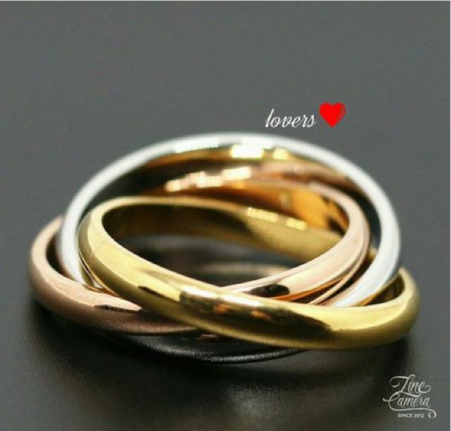 送料無料27号サージカルステンレス3色3連トリニティリング指輪 < 男性アクセサリー/時計  送料無料27号サージカルステンレス3色3連トリニティリング指輪  < 男性アクセサリー/時計の