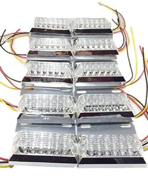 トラック 用 角型 12 LED サイド マーカー ランプ  24V ホワイト 10個セット < 自動車/バイク トラック 用 角型 12 LED サイド マーカー ランプ  24V ホワイト 10個セット < 自動車/バイク