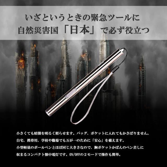 極眩 LED ペン ライト 小型 懐中電灯 USB 充電式 災害 防災 緊急 < 家電/AV  極眩 LED ペン ライト 小型 懐中電灯 USB 充電式 災害 防災 緊急 < 家電/AVの