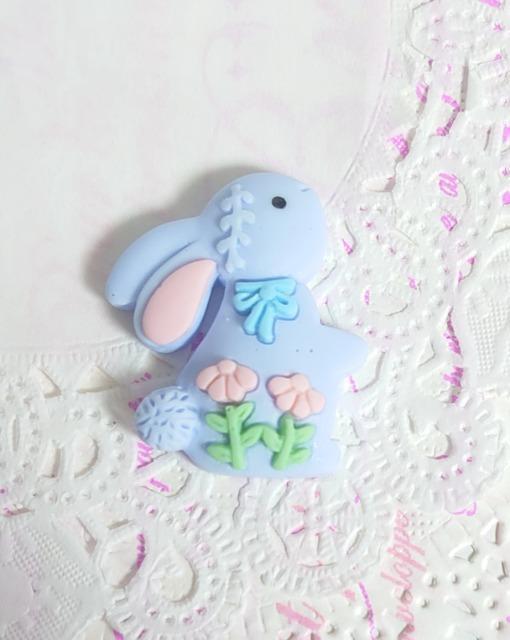 ★ハンドメイド素材★デコパーツ・刺繍風うさぎさん(ブルー) < 香水/コスメ/ネイル  ★ハンドメイド素材★デコパーツ・刺繍風うさぎさん(ブルー)  < 香水/コスメ/ネイルの