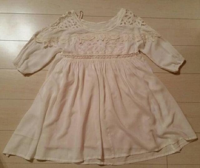 ●FREES SHOP●オフホワイト シフォン刺繍ワンピ/sizeM < ブランド  ●FREES SHOP●オフホワイト シフォン刺繍ワンピ/sizeM  < ブランドの