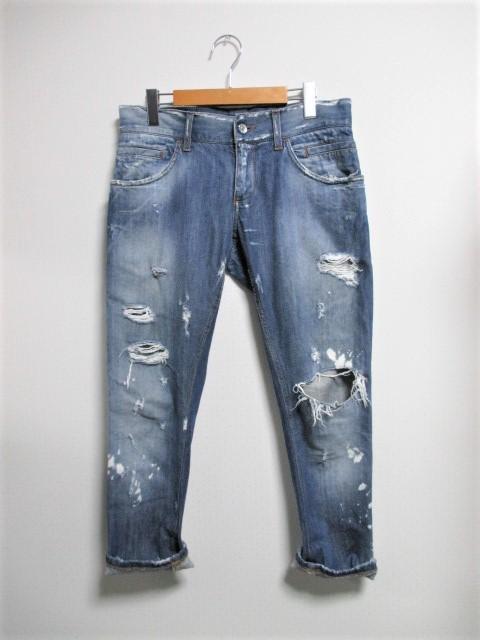 ☆ドルチェ&ガッバーナ ヴィンテージ加工 くるぶし丈 デニムパンツ/メンズ/46 < ブランド ☆ドルチェ&ガッバーナ ヴィンテージ加工 くるぶし丈 デニムパンツ/メンズ/46 < ブランドの