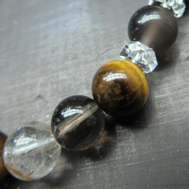 アイリオブシディアンxタイガーアイxルチルクォーツx茶水晶ブレスレット < 女性アクセサリー/時計 アイリオブシディアンxタイガーアイxルチルクォーツx茶水晶ブレスレット < 女性アクセサリー/時計の