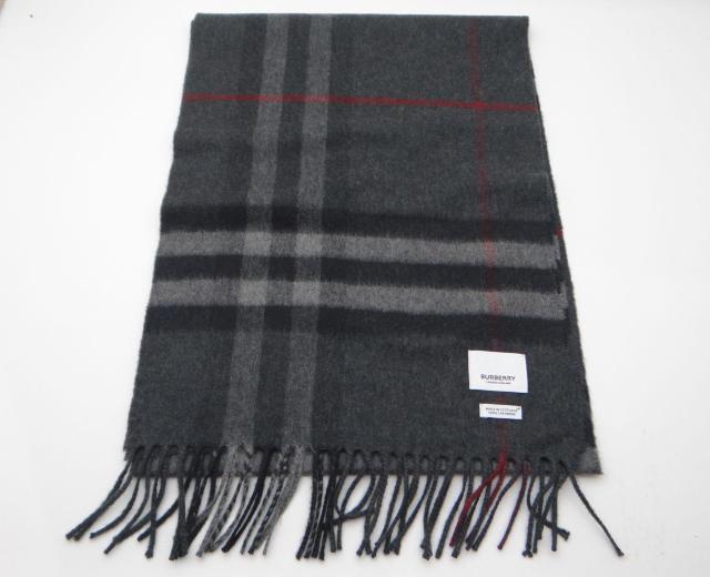 BURBERRY バーバリー チェック柄 カシミア100% マフラー グレー系<新品同様品> < ブランド  BURBERRY バーバリー チェック柄 カシミア100% マフラー グレー系<新品同様品>  < ブランドの