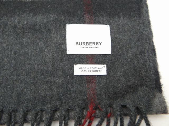 BURBERRY バーバリー チェック柄 カシミア100% マフラー グレー系<新品同様品> < ブランド  BURBERRY バーバリー チェック柄 カシミア100% マフラー グレー系<新品同様品> < ブランドの