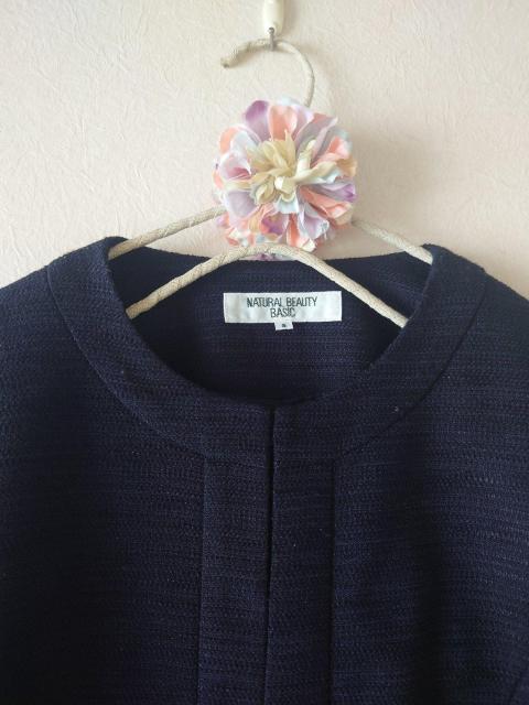 NATURAL BEAUTY BASIC ツイードジャケット S ネイビー < ブランド  NATURAL BEAUTY BASIC ツイードジャケット S ネイビー < ブランドの