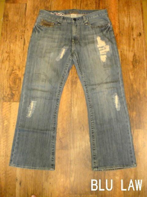 BLU LAW/ブルーロウ ヴィンテージ加工ダメージ デニム パンツ/メンズ☆新品☆セレブ < 男性ファッション  BLU LAW/ブルーロウ ヴィンテージ加工ダメージ デニム パンツ/メンズ☆新品☆セレブ  < 男性ファッションの