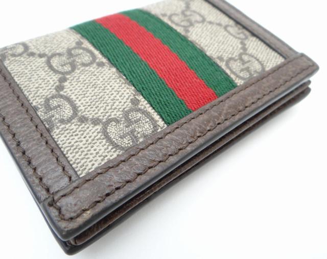 GUCCI グッチ 734940 オフィディア GGスプリーム カードケース 二つ折り ブラウン×シェリー<USED>【送料無料】 < ブランド GUCCI グッチ 734940 オフィディア GGスプリーム カードケース 二つ折り ブラウン×シェリー<USED>【送料無料】 < ブランドの