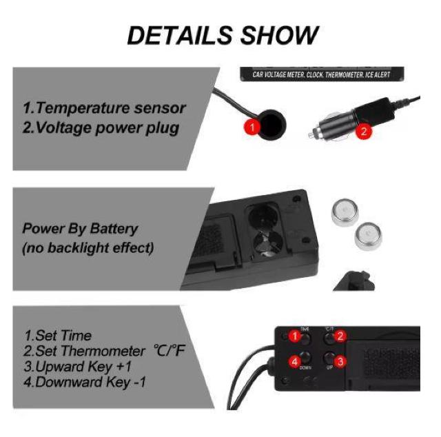 送料無料 未使用品 4in1 車内 デジタル時計 温度計(屋内および屋外) 電圧計 カレンダー 200 < 自動車/バイク 送料無料 未使用品 4in1 車内 デジタル時計 温度計(屋内および屋外) 電圧計 カレンダー 200 < 自動車/バイク
