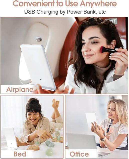 卓上鏡 三面鏡 女優ミラー 折りたたみ 拡大鏡 3倍 鏡 ライト付き < 女性ファッション 卓上鏡 三面鏡 女優ミラー 折りたたみ 拡大鏡 3倍 鏡 ライト付き < 女性ファッションの
