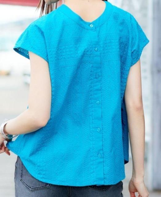 LL★前後2wayコットンレースフレンチスリーブブラウス★ターコイズ★新品★送料無料 < 女性ファッション LL★前後2wayコットンレースフレンチスリーブブラウス★ターコイズ★新品★送料無料 < 女性ファッションの