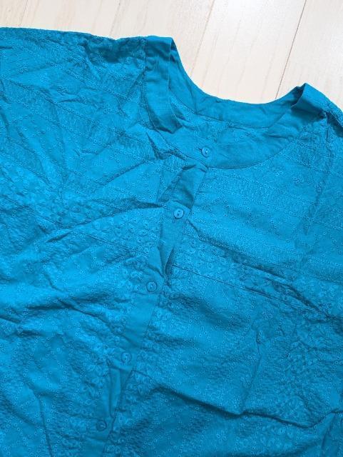 LL★前後2wayコットンレースフレンチスリーブブラウス★ターコイズ★新品★送料無料 < 女性ファッション LL★前後2wayコットンレースフレンチスリーブブラウス★ターコイズ★新品★送料無料 < 女性ファッションの