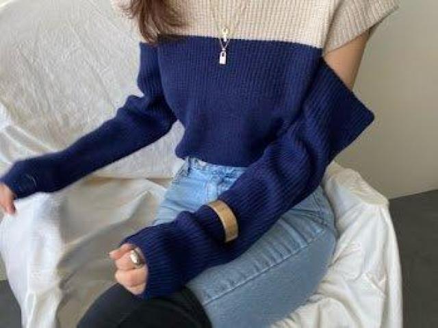 冬 あったかニット マストハブトレンドニット ディテール ネイビー < 女性ファッション 冬 あったかニット マストハブトレンドニット ディテール ネイビー < 女性ファッションの