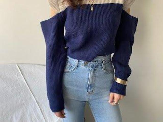 冬 あったかニット マストハブトレンドニット ディテール ネイビー < 女性ファッション 冬 あったかニット マストハブトレンドニット ディテール ネイビー < 女性ファッションの