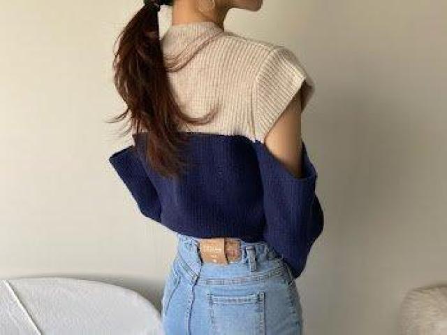 冬 あったかニット マストハブトレンドニット ディテール ネイビー < 女性ファッション 冬 あったかニット マストハブトレンドニット ディテール ネイビー < 女性ファッションの