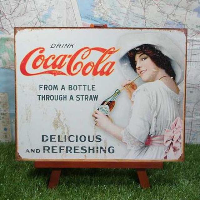 新品【ブリキ看板】Coca-Cola/コカ・コーラ Through a Straw < ホビー  新品【ブリキ看板】Coca-Cola/コカ・コーラ Through a Straw  < ホビーの