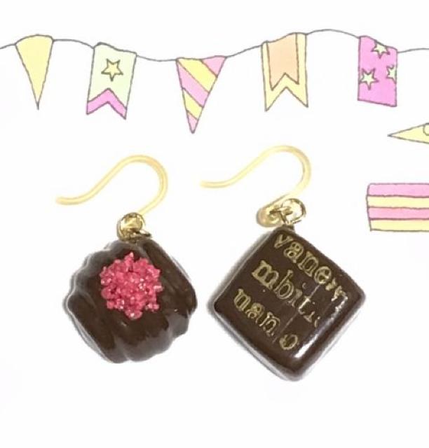 hハンドメイド粘土〓チョコレートピアス < 女性ファッション hハンドメイド粘土〓チョコレートピアス < 女性ファッションの