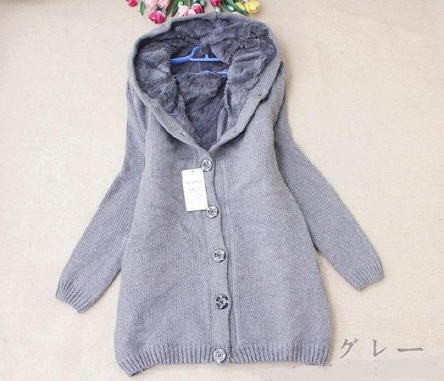 NEW★大人気★ボア付きロングパーカーJK★グレー < 女性ファッション  NEW★大人気★ボア付きロングパーカーJK★グレー < 女性ファッションの