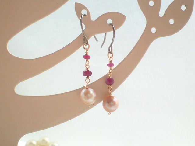 jul.*ルビーとパールのピアス*14kgf 16025 < 女性アクセサリー/時計  jul.*ルビーとパールのピアス*14kgf 16025 < 女性アクセサリー/時計の