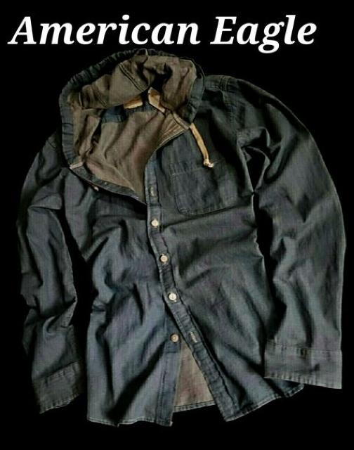 【American Eagle】アメリカンイーグル Vintage フード付きデニムシャツ US−XL(XXL)インディゴ < ブランド 【American Eagle】アメリカンイーグル Vintage フード付きデニムシャツ US−XL(XXL)インディゴ < ブランドの