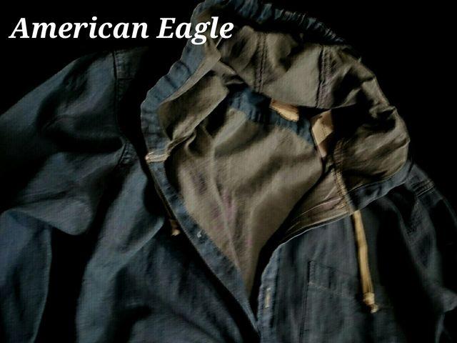 【American Eagle】アメリカンイーグル Vintage フード付きデニムシャツ US−XL(XXL)インディゴ < ブランド 【American Eagle】アメリカンイーグル Vintage フード付きデニムシャツ US−XL(XXL)インディゴ < ブランドの