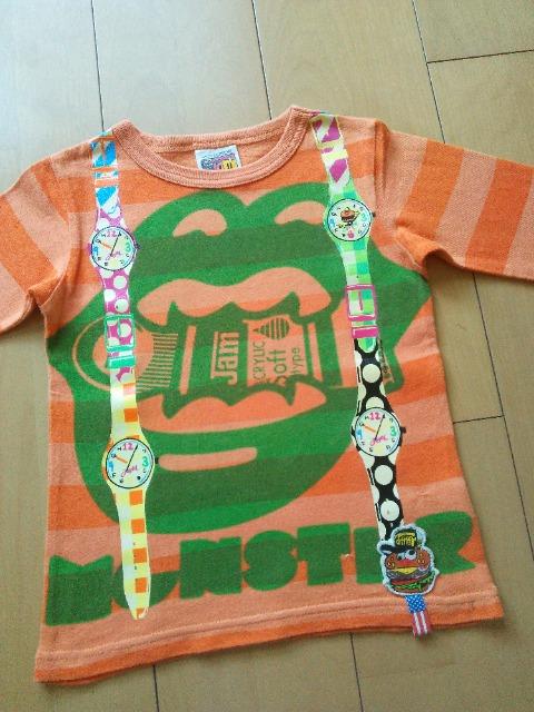 JAMジャム110サスペンダー風ボーダー七分丈ロンTオレンジ < ブランド  JAMジャム110サスペンダー風ボーダー七分丈ロンTオレンジ  < ブランドの