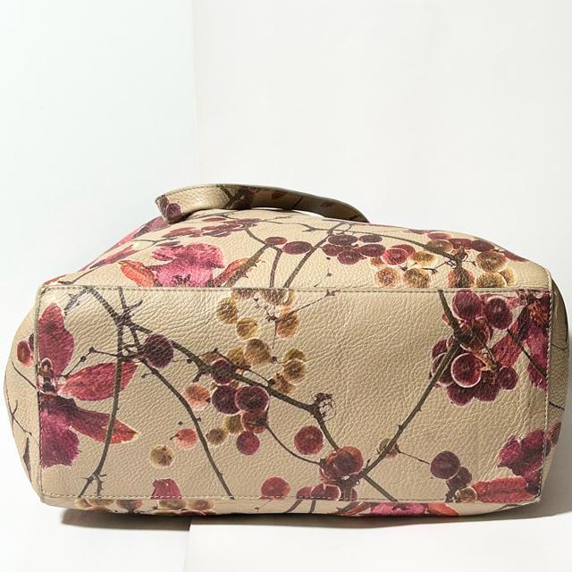 美品 FURLA フルラ レザー トートバッグ ショルダーバッグ 花柄 ピンク ベージュ < ブランド 美品 FURLA フルラ レザー トートバッグ ショルダーバッグ 花柄 ピンク ベージュ < ブランドの