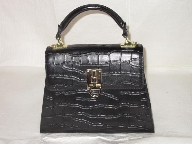 型押し本革☆ワンハンドル*ハンドバッグ*フォーマル*ブラック < 女性ファッション  型押し本革☆ワンハンドル*ハンドバッグ*フォーマル*ブラック  < 女性ファッションの