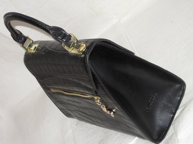 型押し本革☆ワンハンドル*ハンドバッグ*フォーマル*ブラック < 女性ファッション  型押し本革☆ワンハンドル*ハンドバッグ*フォーマル*ブラック < 女性ファッションの