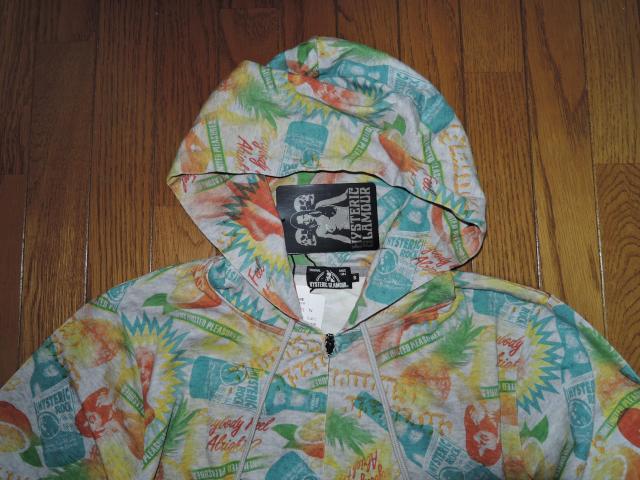新品 HYSTERIC GLAMOUR ヒステリックグラマー 総柄ガール ジップ パーカー S 薄手 カットソー パイン レモン < ブランド  新品 HYSTERIC GLAMOUR ヒステリックグラマー 総柄ガール ジップ パーカー S 薄手 カットソー パイン レモン < ブランドの
