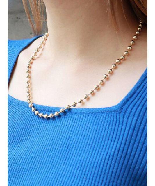 定価3,190円【美品】MURUAムルーア●ボールチェーンネックレス ロングネックレス●Gold ゴールド < ブランド  定価3,190円【美品】MURUAムルーア●ボールチェーンネックレス ロングネックレス●Gold ゴールド < ブランドの